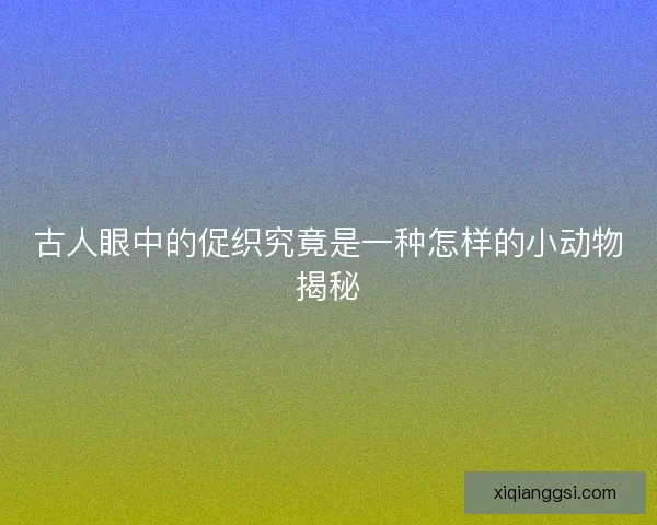 古人眼中的促织究竟是一种怎样的小动物揭秘